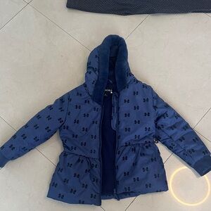 Rothschild Blue Kids Jacket with Black Pattern